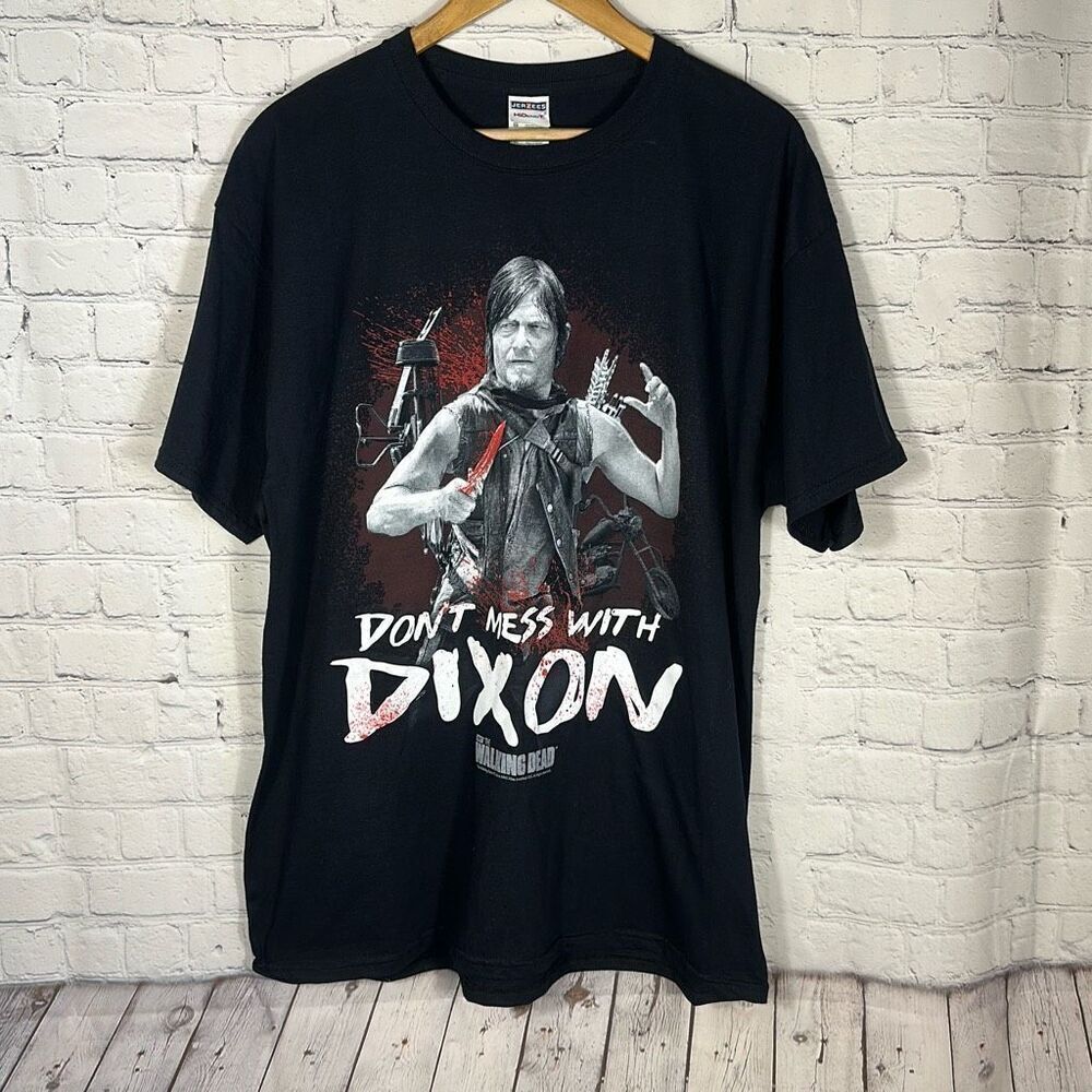 The‎ Walking Dead Mens Black Tshirt size XL Don’t Mess with Dixon Short Sleeve